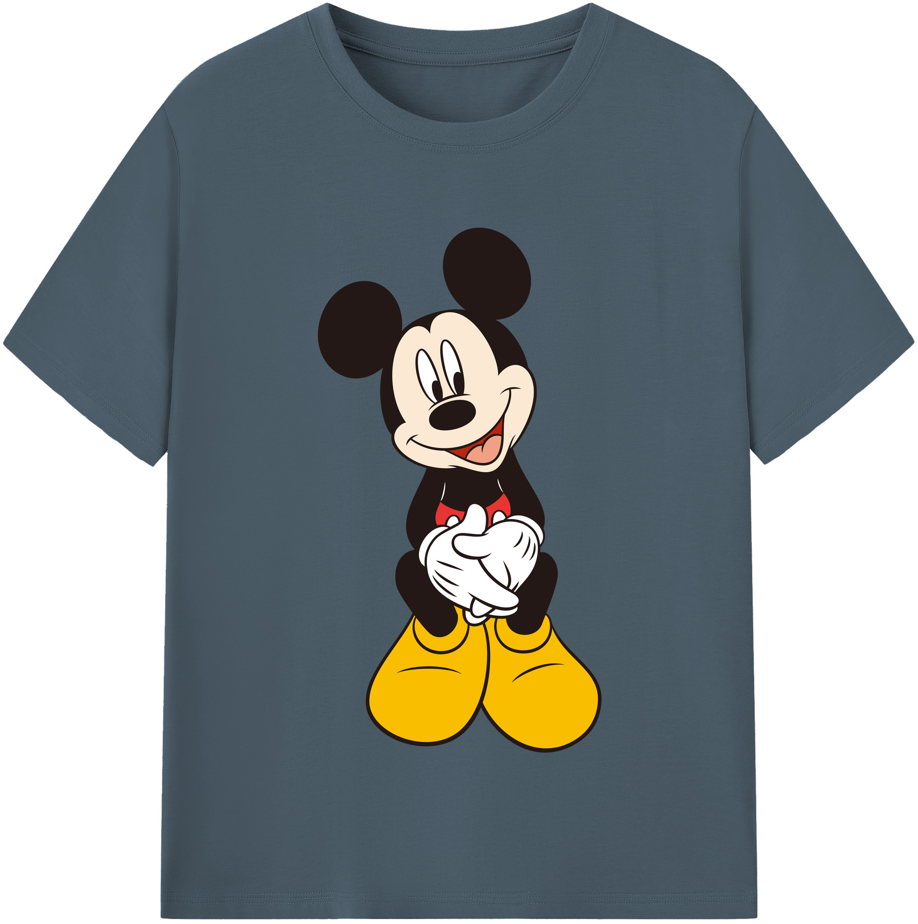 （画像用） ミッキーマウス Mickey Mouse 綿100％半袖Tシャツ（フロントプリント）